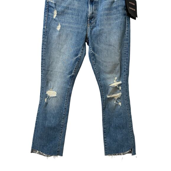 MOTHER Womens The Insider Crop Step Fray Jeans Size 28 Light Wash Distressed NWT - Picture 3 of 10